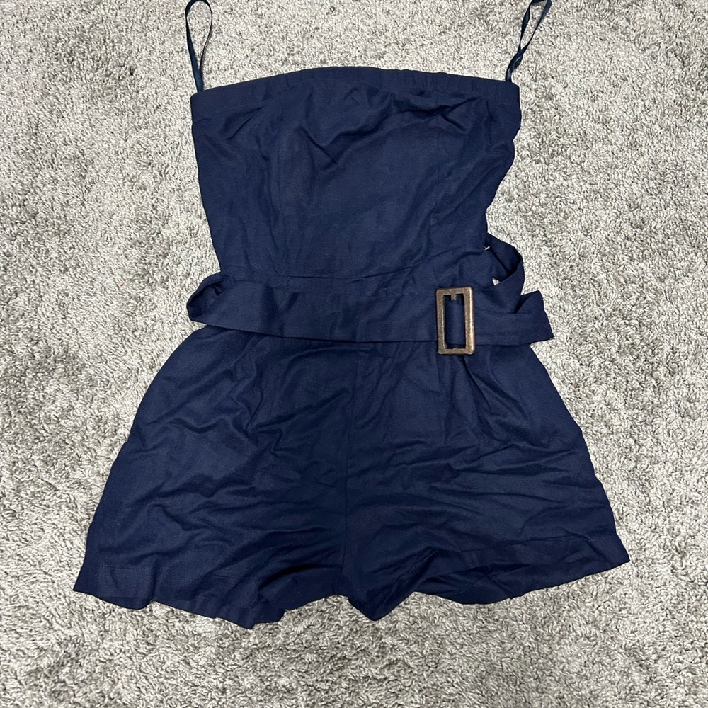Monteau Dark Blue Strapless Romper